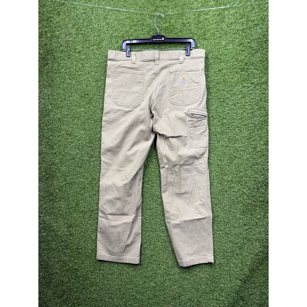 Carhartt Carpenter Pants Mens 38x30 Relaxed Fit Khaki Workwear Tan 102291-253 - Picture 2 of 12